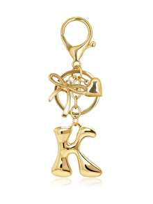Sparkling Initial Letter Keychain With Heart And Bow Decoration, Stainless Steel Letter Key Ring For Handbags, Fashionable Alloy Keychain Ring, Bag Backpack Charm Car Key Fob, Perfect Accessory For Women's Daily Use, Couple Gift, Classic Simple Keychain, Decoration, Bag Accessory, Suitable For Friends, Family, Couples, Girlfriend, Important Gift, Holiday Souvenir - Multicolor - View 23