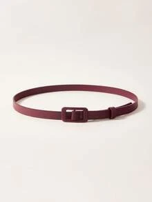 Juego de 3 piezas Negro, Beige, Rojo Hebilla Verano Casual Fiesta Lindo Calle Elegante Lujo Minimalista Versátil Cinturón Delgado para Mujeres para Vestidos, Faldas, Vaqueros, Adecuado para Uso Diario, Oficina, Cita, Vacaciones - 3 piezas en rojo, beige y negro. - Ver 2
