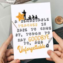 6pcs/1pc Funny Teacher Appreciation Cards Bulk, Cute Sarcastic Thank You Greeting Cards Pack With Envelopes, Minimalist End Of School Year Graduate Gift For Men Women Teachers, Mr Mrs Jones Personalized End Of School Year Teacher Gifts Card, Funny Handlettering Thank You Cards For Best English Teacher, Cute Gag Greeting Cards From Students Kids - View 11