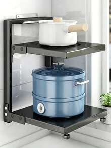 2/3 Tier Pot And Pan Storage Rack, Under Sink Cabinet Hanging Kitchen Utensil Holder, Suitable For Kitchen Countertop, Cabinet Door And Other Locations, Convenient For Organizing Pots, Pans And Lids - Multiple Specifications - View 3