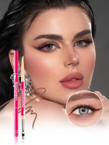 ROCK SWEET 2-In-1 Eyeliner Pencil, Waterproof, Sweat-Proof, Quick-Drying, Smudge-Proof, Film-Forming, Beginner-Friendly - Y03#粉紅淺棕 - 查看 1