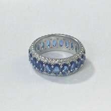1pc Vintage Blue Gemstone Ring, Luxurious Stackable Design - Silver - View 11
