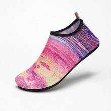 LANTROVE Pink Women's Water Shoes With Lavender Pattern, Perfect For Swimming, Surfing, Diving, And Other Water Sports – A Must-Have For Summer Beach Activities. - 026粉色 - 查看 11