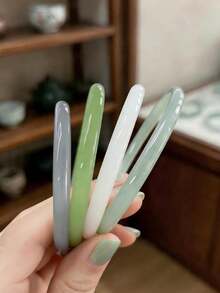 4 chiếc/1 chiếc vòng tay giả ngọc ngẫu nhiên họa tiết hoa màu xanh lá nhạt & hồng cánh sen (Bộ 4 chiếc bao gồm hộp quà), vòng tay phong cách Trung Quốc thanh lịch, phù hợp đeo hàng ngày, lễ hội, du lịch, đi biển, quà tặng hoàn hảo cho vợ hoặc bạn bè, mỗi chiếc có họa tiết độc đáo, thiết kế nhuộm loang gradient tạo vẻ thanh lịch và quý phái - Nhiều màu - Xem 17