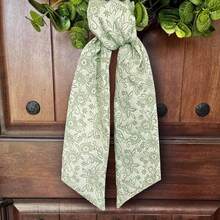 Christmas Wreath Sash For Front Door, Green Floral Leaves Burlap Sash 3D Relief Texture Wreath Accessories For Home Wedding Birthday Decorations - ColorA - View 4