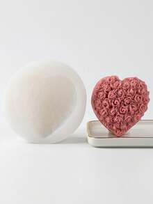 1pc Heart Rose Silicone Mold, Suitable For Cake Decoration, Chocolate, Pudding, Candy Silicone Mold - Multicolor - View 8