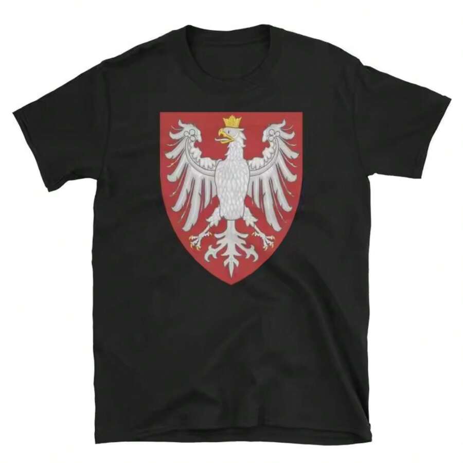 T-Shirt With The Polish Coat Of Arms Pride Symbol - 黑色 - 查看 1