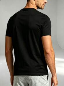 2pcs Men's Paris Print Sports T-Shirts, 2 Colors Crew Neck Short Sleeve Versatile Tops Summer - Multicolor - View 8