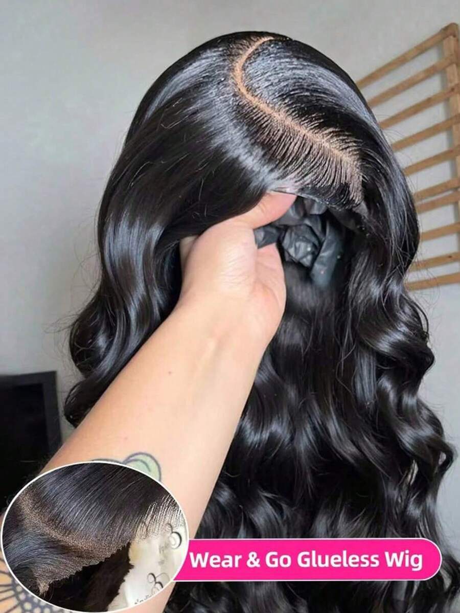 200% Density Black Wig Body Wave Lace Front Wigs 5*5 Lace Closure Wig Pre Plucked Glueless Wig #1B Black Colored Lace Frontal Wig 13x4 HD Transparent Colored Wigs For Women With Baby Hair Christmas Gifts