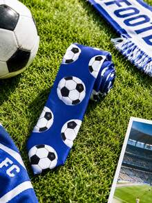 1pc Men's Sports Theme Tie With Football Print, Fashion Party Necktie For Events - Multicolor - View 4