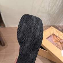 女款夏季新款豹紋拼接色厚底方頭休閒戶外時尚夾腳拖鞋海灘度假涼鞋 - 黑色 - 查看 4