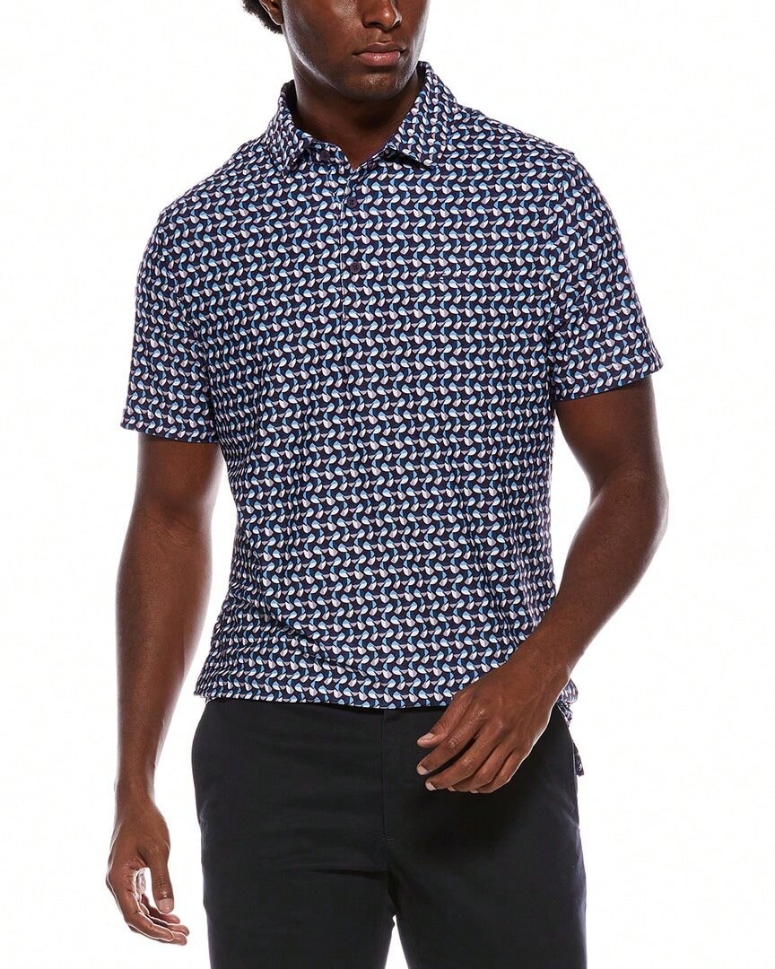 Ben Sherman Bauhaus Geo Tech Jersey Sports Fit Polo Shirt - Màu tím - Xem 1