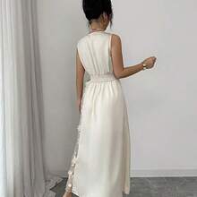 Women Long Dresses - Apricot - View 3