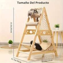 Torre De Madera para Gato Árbol para Gatos con 2 Postes - como en la imagen - Ver 4