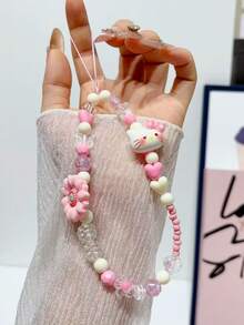 SANRIO 1個雛菊Hello Kitty彩色珠飾手機吊飾卡通手工鑰匙圈創意DIY CCD相機掛繩背包吊飾防丟配件 - 雛菊KT - 查看 15