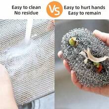 30pcs Magic Cleaning Cloth Thickened Double -Sided Metal Steel Wire Rags Kitchen Dish Pot Washdishing Cloths Towel Clean Tools - Silver Thread - View 6