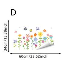 1/5入花朵窗貼 彩色野花蝴蝶靜電貼 可移除無膠 適用玻璃門 廚房 客廳 家用窗戶裝飾貼 - 彩色 - 查看 13