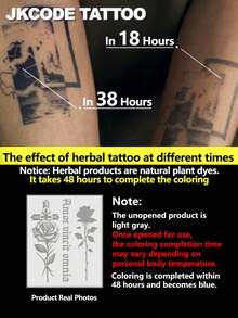 JKCODE TATTOO 2PCS Viking Waterproof Semi-Permanent Tattoos, [Old School Classic]Temporary Tattoos - Simple Designs - Men's Fashion Waterproof Semi-Permanent Tattoos For Neck Hand Finger - Halloween - View 8