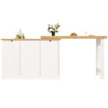 High-End Extendable Bar Table With 360° Rotation And Storage Space, Adjustable Length From 120 To 180 Cm, Ideal For The Living Room, Dining Room, Or Office. Black Extendable Designer Bar Table. - White - View 9