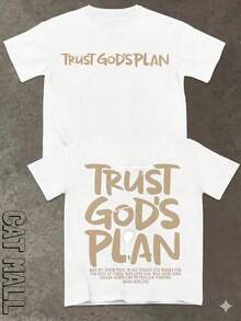 2026 New Men's Short Sleeve Graphic T-Shirt, Jesus Cross Design, Faith, Daily Wear, 100% Cotton, Unisex, Gift Idea For Him Or Her, Religious Clothing, Spiritual Clothing, Design Of - 無色 - 查看 3