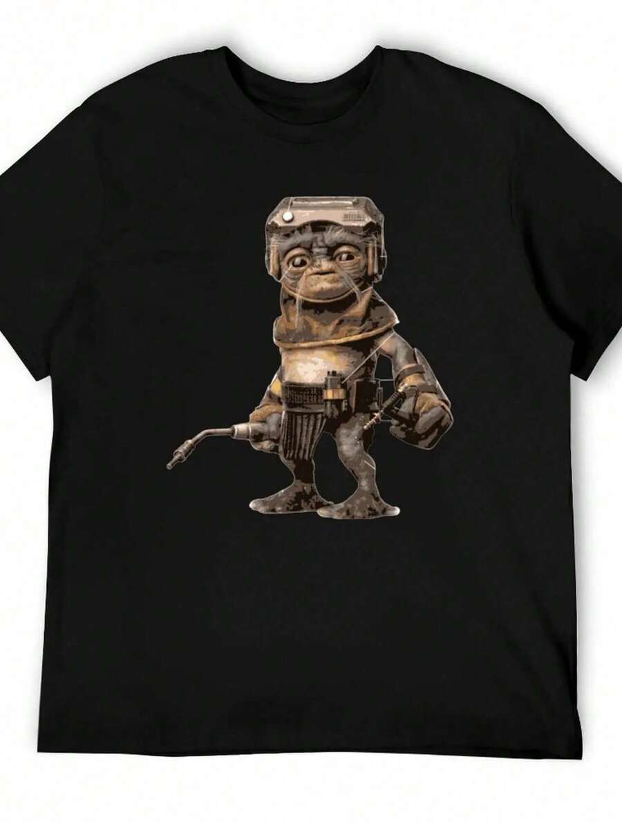 2026 Summer New Arrival [100% Cotton] Hail Sleigher T-Shirt, Men's Printed T-Shirts, Men's Anime T-Shirts, Men's T-Shirts, White T-Shirt Pack..Loose, Casual, Fashionable, Suitable For Commuting, Daily Wear - 黑色 25 - 查看 1