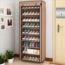 1 Set 4/6/8/10 Tier Shoe Rack Storage Organizer With Non-Woven Fabric Cover, Easy Assembly Portable Shoe Cabinet, Wardrobe Storage Rack, Multi-Layer Shoe Rack For 20-40 Pairs Of Shoes, Large Capacity Space-Saving Design, Easy Assembly, Portable Durable Metal Frame Shoe Rack Storage, Suitable For Home, Bedroom, Entryway, Sneakers, High Heels And Boots - Multicolor - View 7