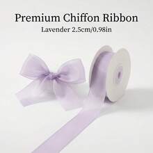 1 Roll Soft Taro Purple Sheer Organza Ribbon, INS Style Lavender Ribbon, Semi-Transparent Texture Gift Box Packaging Satin Ribbon, Bow DIY Decoration Ribbon - View 6