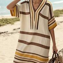 dahkjdgajy  Holidaya Vestido largo de mujer con estampado de estilo bohemio y cuello en V, corte holgado, adecuado para vacaciones, playa, fiestas y viajes: playa, isla, fiesta en la piscina, viaje a la . /Tema bohemio: festival de música, mercado de arte, eventos. Uso diario casual: compras, té de la tarde, salida de fin de semana, vacaciones ligeras - Albaricoque - Ver 6