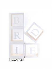 5pcs Compatible Wedding Balloon Box, Transparent Mailbox-Style Name Balloon Box, Suitable For Bride Letters - Clear Decorations With Bride Spellings, PVC/Paper Backdrop For Wedding Shower Party Decor, For Bride Centerpieces & Balloon Displays - Balloon Box - View 7