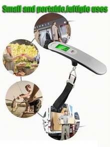 110 Lb/50 Kg Electronic Luggage Scale, Portable Stainless Steel Handheld Luggage Scale, One-Button Zeroing Function, One-Button Multiple Unit Conversion - Suitable For Luggage Check-In And Other Scenarios, Comfortable Handle, Batteries Not Included. - Portable electronic scales - View 9