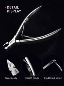 Stainless Steel Cuticle Nipper For Back To School | Ultra-Sharp Dead Skin & Ingrown Toenail Trimmer For Teens & Students | Professional Manicure Pedicure Tool For Easy School Day Nail Care - Silver - View 2