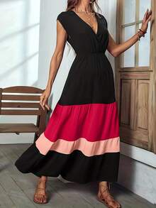 Vestido de Mujer con Bloques de Color - Azul - Ver 8