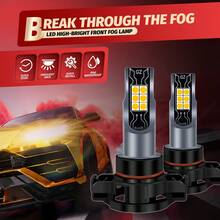 2Pcs Roadsun LED Fog Light Bulbs, Fits H3 H11 5202 880 881, No Fan Copper Tube Cooling, Imported SND Chips, All-Weather Fog Lamp Replacement, Plug And Play For Cars Trucks SUVs, Rain Fog Snow Ready - A - View 2