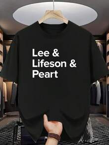 New Versatile, 100% Cotton, Short-Sleeved Casual T-Shirt With A Black And White "Lifeson & Peart" Print. Simple And Elegant, Suitable For Music Lovers And Everyday Wear. Unisex. - 白色 - 查看 6