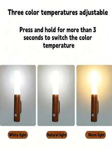 1pc Magnetic Motion Sensor LED Light, Type-C Rechargeable 3-Color Night Lamp, Wall Sconce For Bedroom, Closet, And Stairs - 8 LED Wall Lights - View 10