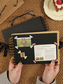 DIY Scrapbook Album Set, Hard Cover Kraft Paper Scrapbook, Photo Album, Memory Book (Rectangular 30 Sheets 60 Inner Pages), Suitable For Weddings, Anniversaries, Parties, Family Use, Includes Stickers And Corner Stickers, Album Set - Type a - View 10