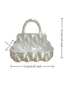 1pc Desktop Jewelry Storage Basket, Suitable For Rings, Necklaces, Earrings. Handbag Style Design. Gift For Women - Suitable For Vanity, Sink And Bedroom. - Multicolor - View 3