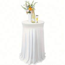 Spandex Cocktail Table Cloth, Elastic Fitted High-Top Table Cover, Wrinkle-Resistant Stretch Round Bar Table Cover, Suitable For Weddings, Parties And Events, Durable Washable Fabric, Multiple Colors Available, Create Elegant Decor - Multicolor - View 10