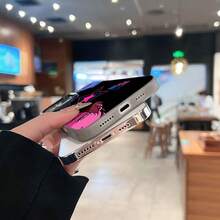 Funda para teléfono con diseño de estrella de anime neón y forma de corazón. Esta elegante funda es compatible con Samsung, Apple, VIVO, OPPO, , Transsion, ,  y Honor. Fabricada en silicona TPU, ofrece protección contra golpes y caídas, además de un tacto superior. Es un regalo ideal para familiares, amigos y seres queridos, y una opción perfecta para el Día de San Valentín y Año Nuevo. - Negro - Ver 5