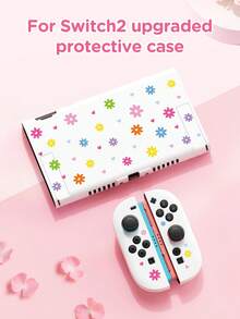 New Switch 2 (2025) Game Console Accessories, 1pc Small Heart & Daisy Flower Print Pattern Protective Case/Cover, Compatible With Switch 2/Switch NS/Switch OLED/Lite, Suitable For Switch 2nd Gen/Switch Game Console Accessories, Full Set Bundle, Storage Bag, Game Card Case, Switch Protective Case, Best Gift For Switch Players - Multicolor - View 17