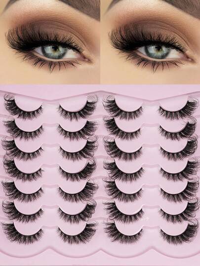 14 Pairs New Cat Eye False Eyelashes, Natural & Lengthening, Flared Ends, Elongate Eye Shape, Faux Mink Lashes, Makeup Use Strip Eyelashes, Lashes, False Lashes, Fake Lashes
