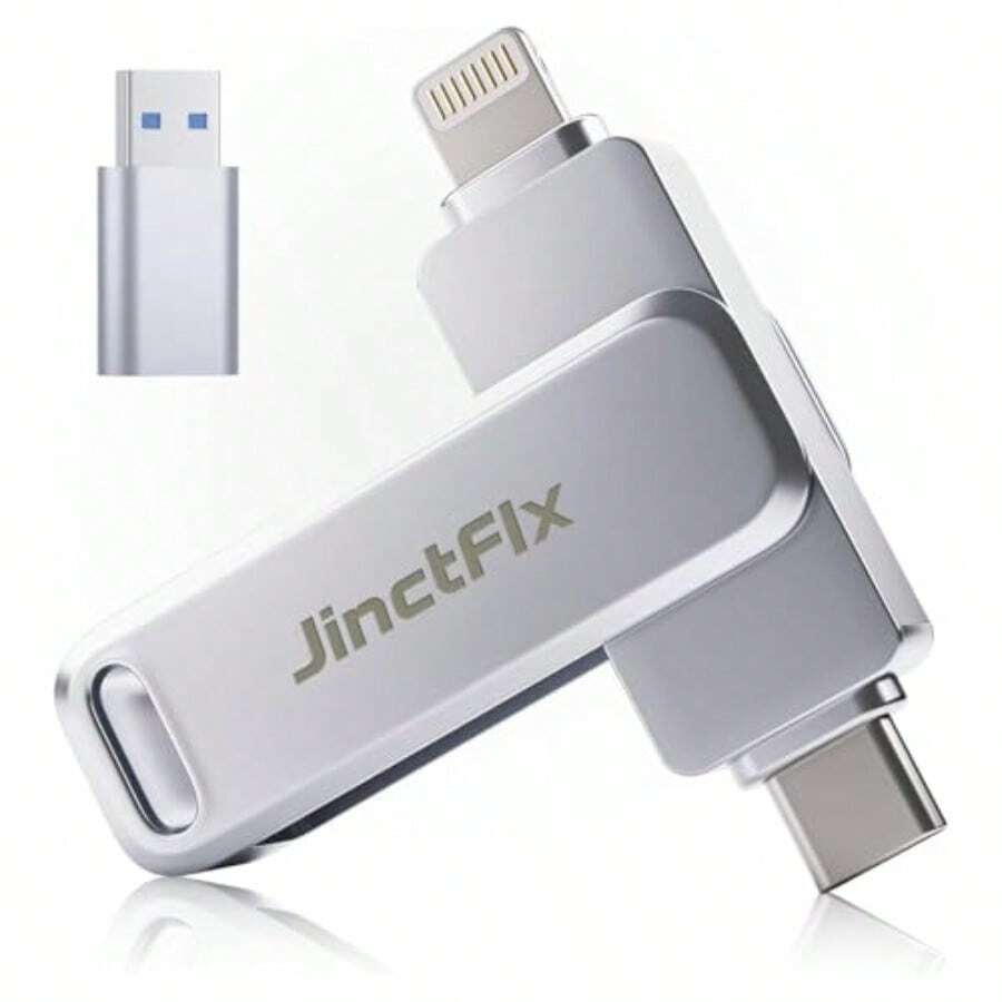 APP不要 JinctFlx USB Type-C フラッシュドライブ 128GB スマホ用 USBメモリ Android/ 17/16/15/14/13/iPad対応 写真・動画バックアップ データ転送 外付けメモリ PC//ノートパソコン対応 高速保存 プラグ＆プレイ 軽量 小型 持ち運び便利 - チェックする 1