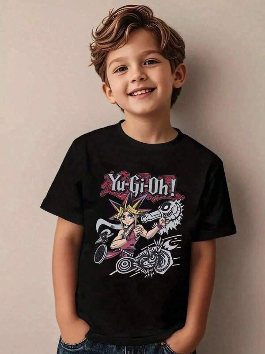 Toddler Girl's Summer T-Shirts, Graphic Tees For Young Children, 100% Cotton, Halloween T-Shirts For Kids With Ghost Print, Cotton Graphic Tees, Cool And Cute Single-Print Clothing For Toddlers, Casual Black Style. Description: Summer T-Shirts With Anime Design, Autumn Clothes For Kids, T-Shirts, Halloween Gifts. Available In Adult And Children's Sizes, With Custom Designs, Made Of 180g Pure Cotton. Matching Family Print T-Shirts Are Very Popular With Both Children And Parents. - 黑色 - 查看 1