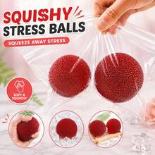1/4-Piece Set Of Adult Stress Relief Balls & Squeeze Toys - Glittery, Taffy-Like Stress Balls And Slow-Rising, Gummy-Texture Squeeze Balls; Ideal For Birthday Gifts, Party Favors, Or Goodie Bag Fillers (Burgundy) - A - 查看 1