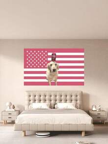 1pc Customized American Flag Tapestry, Personalized Tapestry, Outdoor Customized Tapestry, Can Add Your Own Pictures/Text, Suitable For Indoor And Outdoor, Washable, Lightweight And Breathable, Durable, Fun And Cute, Full Of Love, Unique Customized, Personalized, Ideal Gift For Boyfriend, Girlfriend, Dad, Mom, Home Textile, Create Christmas Home Atmosphere, Breathable And Soft - Multicolor - View 4