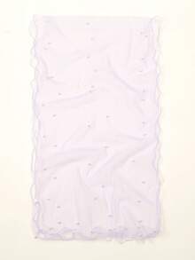 1 pieza Chal de perlas con volantes para mujer, bufanda de moda minimalista con adornos de cuentas, adecuada para el uso diario - Multicolor - Ver 4