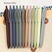 12 PCS Earthy Tone Ballpoint Pens For Note Taking, Ball Pens Black Ink, Retractable Cute Pen Fine Point 0.5mm For Journaling, Back To School - Multicolor - View 9