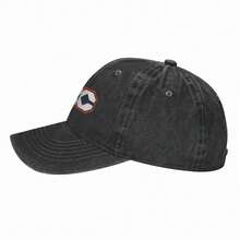 Oklahoma City Geometry Edition Baseball Cap, Men Women Gameday Vintage Washed Denim Adjustable Sports Hat, Unisex Ideal Gift - 黑色 - 查看 5