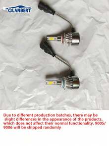 GLANBERT 2个/套 汽车LED大灯远近光灯 H7 H4 10000LM C6灯泡 H1 H9 H11 6000K 汽车前灯 - 白色 - 查看 11