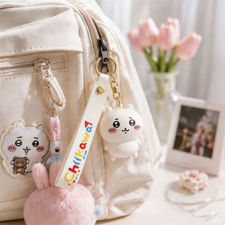 Miniso MINSO Chiikawa Usagi Hachiware Character Keychains, Cute